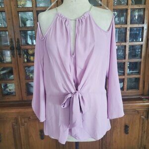 BOLD elements Purple Tunic with Cut Out Tie Front